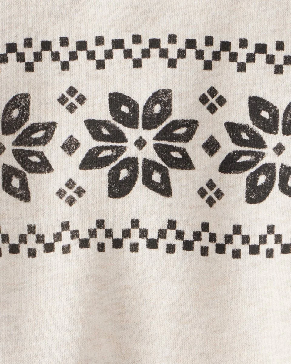 Conjunto dos piezas camiseta estampado Fair Isle y pantalón marfil - Image 4