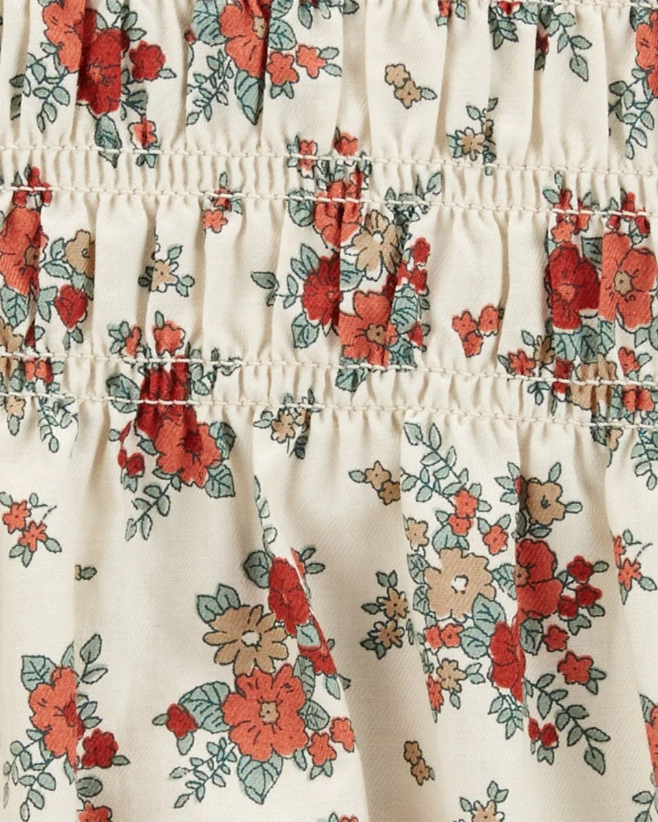 Conjunto dos piezas vestido de sarga con medias y diseño floral - Image 4