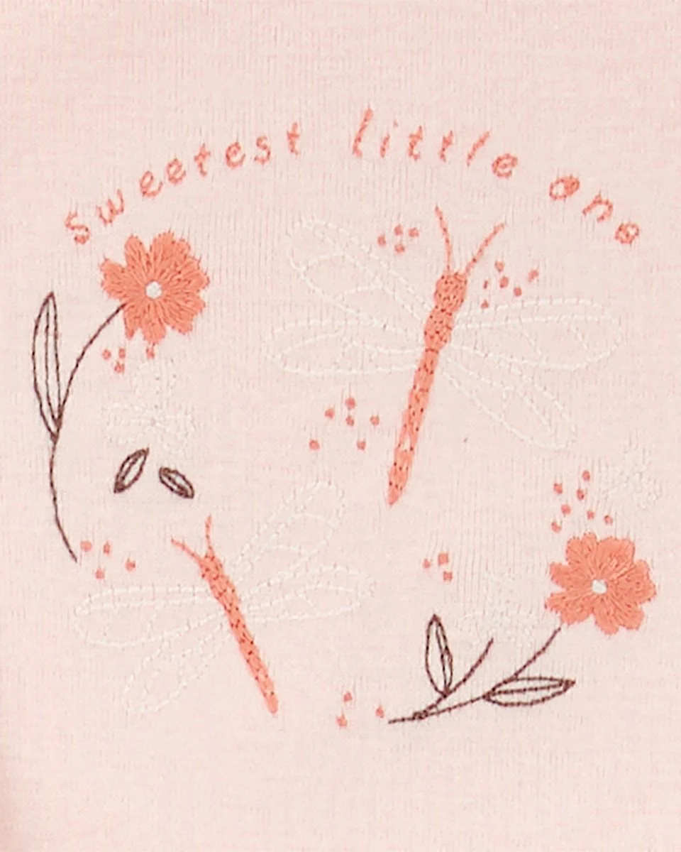 Conjunto tres piezas de algodón, pantalón, cárdigan con capucha y body - Image 3