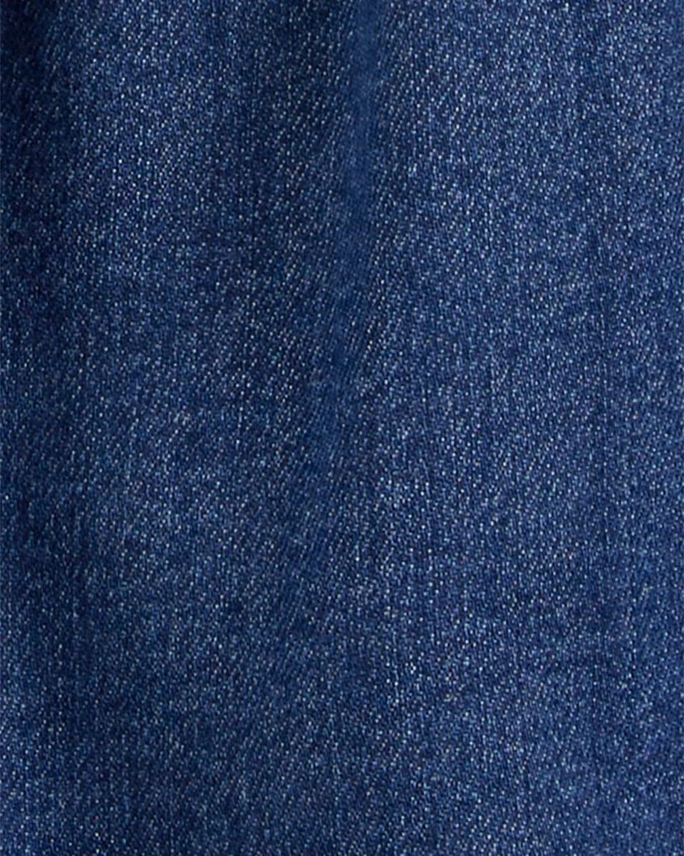 Conjunto tres piezas, vestido peto jean, camiseta y medias de algodón - Image 5