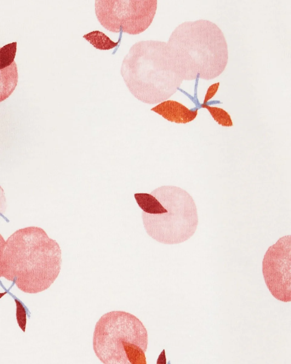 Conjunto de tres piezas en rojo y rosa con estampado de manzana - Image 3